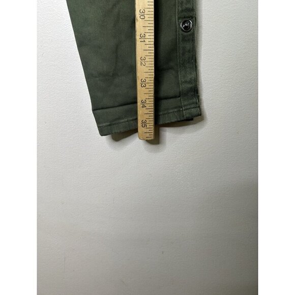 Torrid Plus Aviator Crop twill olive green Capri pants Pockets Size 10 - Picture 13 of 15